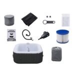 Premium Aufblasbarer Whirlpool 154x154cm 4 Personen Outdoor Massage LED Wellness Spa Garten Jacuzzi Entspannung – Bild 6