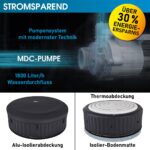 MSpa Aurora Aufblasbarer Whirlpool Ø204x70cm 6 Personen Outdoor Massage LED Wellness Garten Jacuzzi Entspannung – Bild 8