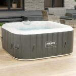Premium Aufblasbarer Whirlpool 154x154cm 4 Personen Outdoor Massage LED Wellness Spa Garten Jacuzzi Entspannung