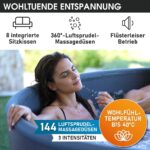 MSpa Mono Aufblasbarer Whirlpool 224cm 4-8 Personen Outdoor Massage LED Wellness Garten Jacuzzi Entspannung – Bild 4