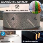 MSpa Mono Aufblasbarer Whirlpool 224cm 4-8 Personen Outdoor Massage LED Wellness Garten Jacuzzi Entspannung – Bild 5