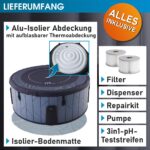 MSpa Tidal Aufblasbarer Whirlpool 224cm 4-8 Personen Outdoor Massage LED Wellness Garten Jacuzzi Entspannung – Bild 7