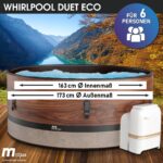 MSpa Duet Aufblasbarer Whirlpool 224cm 4-8 Personen Outdoor Massage LED Wellness Garten Jacuzzi Entspannung – Bild 2