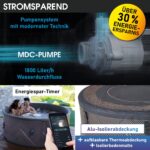 MSpa Mono Aufblasbarer Whirlpool 224cm 4-8 Personen Outdoor Massage LED Wellness Garten Jacuzzi Entspannung – Bild 7
