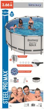 Premium Frame Pool Outdoor Massage LED Wellness Spa Garten Jacuzzi Entspannung – Bild 6