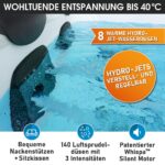 MSpa Oslo Aufblasbarer Whirlpool 180cm 6 Personen Outdoor Massage LED Wellness Garten Jacuzzi Entspannung – Bild 8