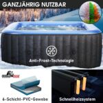 MSpa Aufblasbarer Whirlpool 224cm 4-8 Personen Outdoor Massage LED Wellness Garten Jacuzzi Entspannung – Bild 6