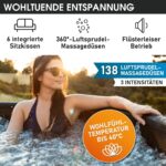 MSpa Duet Aufblasbarer Whirlpool 224cm 4-8 Personen Outdoor Massage LED Wellness Garten Jacuzzi Entspannung – Bild 5