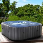 MSpa Tekapo Aufblasbarer Whirlpool 158x158cm 4 Personen Outdoor Massage LED Wellness Garten Jacuzzi Entspannung