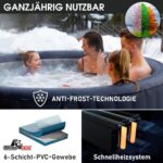 MSpa Aurora Aufblasbarer Whirlpool Ø204x70cm 6 Personen Outdoor Massage LED Wellness Garten Jacuzzi Entspannung – Bild 9