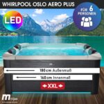 MSpa Oslo Aufblasbarer Whirlpool 180cm 6 Personen Outdoor Massage LED Wellness Garten Jacuzzi Entspannung – Bild 3