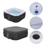 Premium Aufblasbarer Whirlpool 154x154cm 4 Personen Outdoor Massage LED Wellness Spa Garten Jacuzzi Entspannung – Bild 7