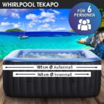 MSpa Tekapo Aufblasbarer Whirlpool 185x185cm 6 Personen Outdoor Massage LED Wellness Garten Jacuzzi Entspannung – Bild 2
