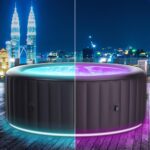 MSpa Aurora Aufblasbarer Whirlpool Ø204x70cm 6 Personen Outdoor Massage LED Wellness Garten Jacuzzi Entspannung