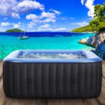 MSpa Aufblasbarer Whirlpool 224cm 4-8 Personen Outdoor Massage LED Wellness Garten Jacuzzi Entspannung