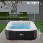 Premium Aufblasbarer Whirlpool 185x185cm 6 Personen Outdoor Massage LED Wellness Spa Garten Jacuzzi Entspannung – Bild 7