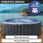 MSpa Bergen Aufblasbarer Whirlpool 224cm 4-8 Personen Outdoor Massage LED Wellness Garten Jacuzzi Entspannung – Bild 2