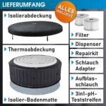 MSpa Aurora Aufblasbarer Whirlpool Ø204x70cm 6 Personen Outdoor Massage LED Wellness Garten Jacuzzi Entspannung – Bild 7