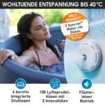 MSpa Cocoon Aufblasbarer Whirlpool 224cm 4-8 Personen Outdoor Massage LED Wellness Garten Jacuzzi Entspannung – Bild 5