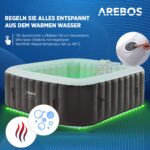 Premium Aufblasbarer Whirlpool 185x185cm 6 Personen Outdoor Massage LED Wellness Spa Garten Jacuzzi Entspannung – Bild 3