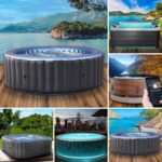 MSpa Bergen Aufblasbarer Whirlpool 224cm 4-8 Personen Outdoor Massage LED Wellness Garten Jacuzzi Entspannung