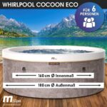 MSpa Cocoon Aufblasbarer Whirlpool 224cm 4-8 Personen Outdoor Massage LED Wellness Garten Jacuzzi Entspannung – Bild 2