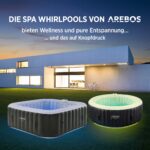 Premium Aufblasbarer Whirlpool 185x185cm 6 Personen Outdoor Massage LED Wellness Spa Garten Jacuzzi Entspannung – Bild 5
