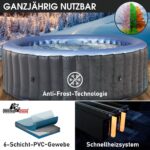 MSpa Bergen Aufblasbarer Whirlpool 224cm 4-8 Personen Outdoor Massage LED Wellness Garten Jacuzzi Entspannung – Bild 6