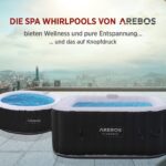 Premium Aufblasbarer Whirlpool 154x154cm 4 Personen Outdoor Massage LED Wellness Spa Garten Jacuzzi Entspannung – Bild 3