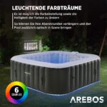 Premium Aufblasbarer Whirlpool 185x185cm 6 Personen Outdoor Massage LED Wellness Spa Garten Jacuzzi Entspannung – Bild 4