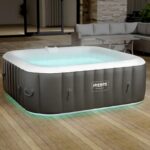 Premium Aufblasbarer Whirlpool 185x185cm 6 Personen Outdoor Massage LED Wellness Spa Garten Jacuzzi Entspannung