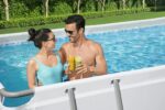 Premium Frame Frame Pool 132cm Outdoor Massage LED Wellness Spa Garten Jacuzzi Entspannung – Bild 8