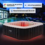 Premium Aufblasbarer Whirlpool 185x185cm 6 Personen Outdoor Massage LED Wellness Spa Garten Jacuzzi Entspannung – Bild 6