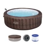 Premium Aufblasbarer Whirlpool Ø216x71cm Outdoor Massage LED Wellness Spa Garten Jacuzzi Entspannung
